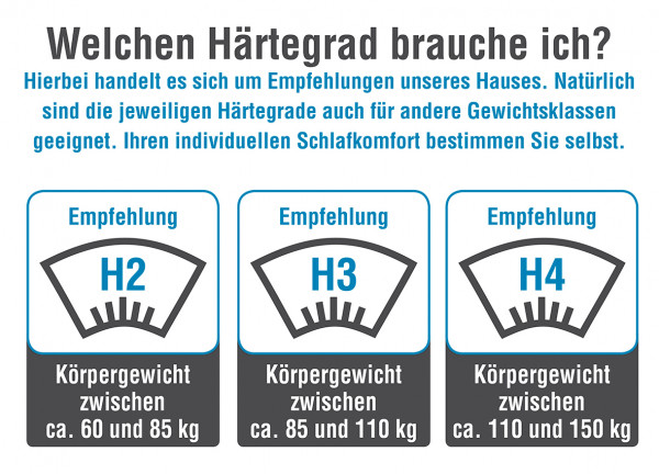 RAVE DUO Kaltschaummatratze - H2/H3 - H3/H4 - 22cm - RG40 - wendbarer Härtegrad